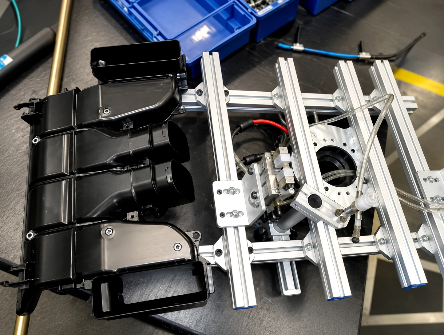Automotive component and checking fixture prepared for validation
