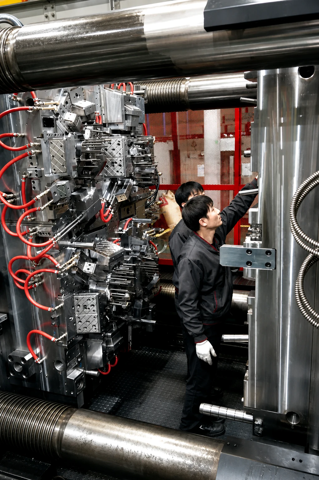Automotive injection mould undergoing a tooling trial
